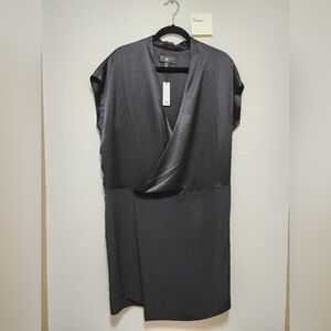 Banana Republic Black Satin-Trim Midi Dress Runs BIG